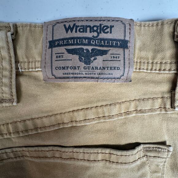 Wrangler Stretch Twill Straight 5 Fit Pocket Pant Men 34x32 Brushed Almond Gold - Picture 8 of 10